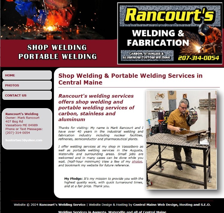 Template - Rancourt's Welding Vassalboro Maine